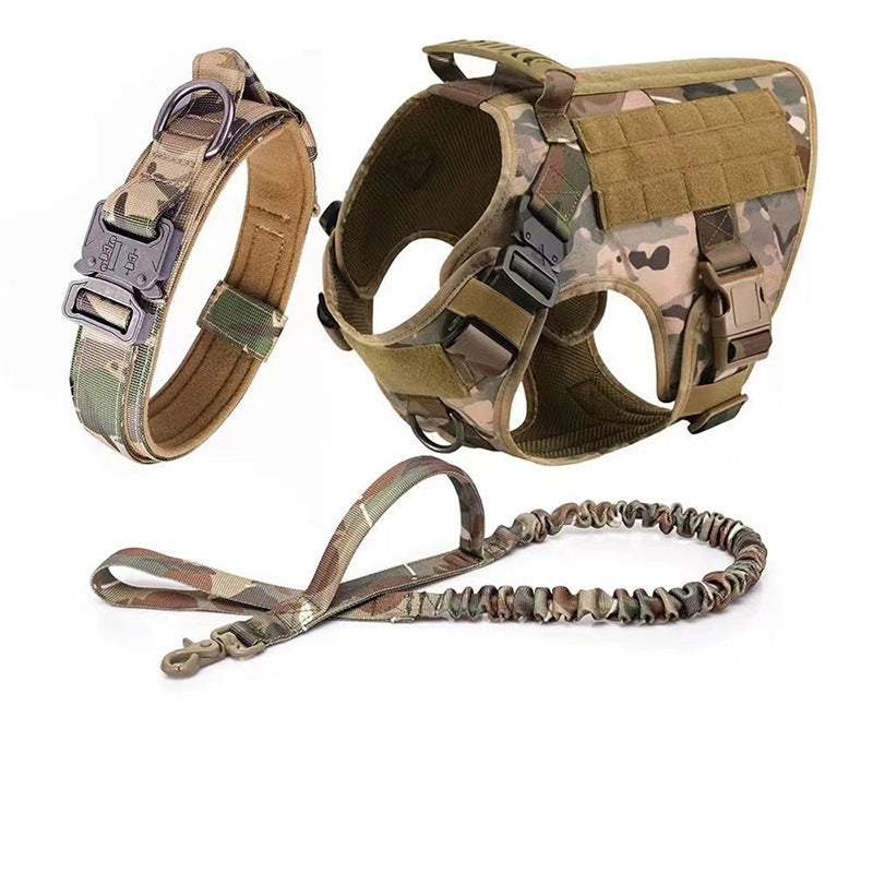 Outdoor Tactics Dog Strap Collar Hand Holding Rope Three-piece Set