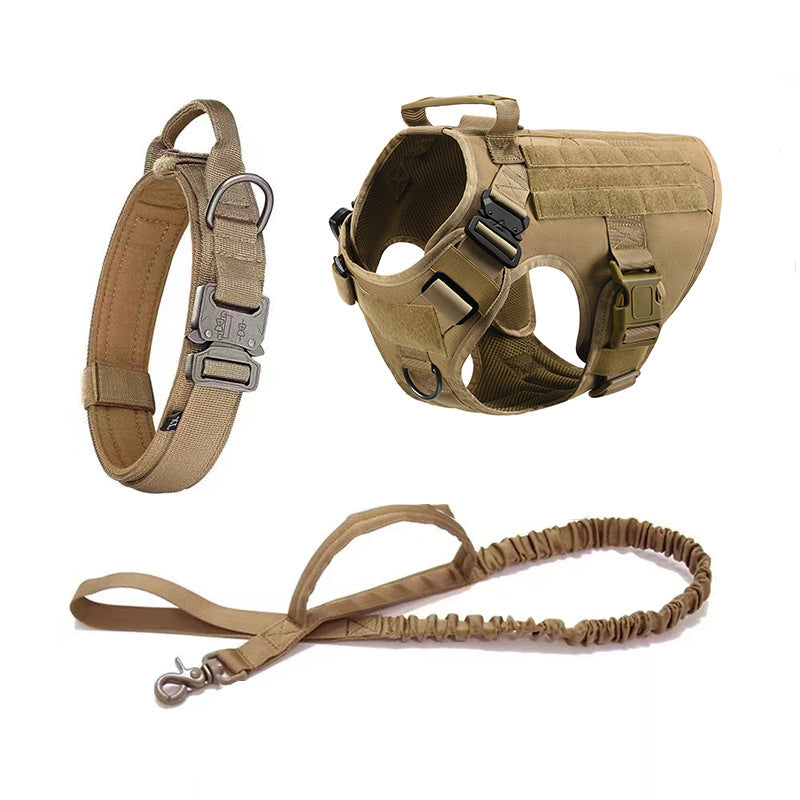 Outdoor Tactics Dog Strap Collar Hand Holding Rope Three-piece Set