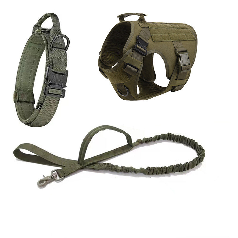 Outdoor Tactics Dog Strap Collar Hand Holding Rope Three-piece Set